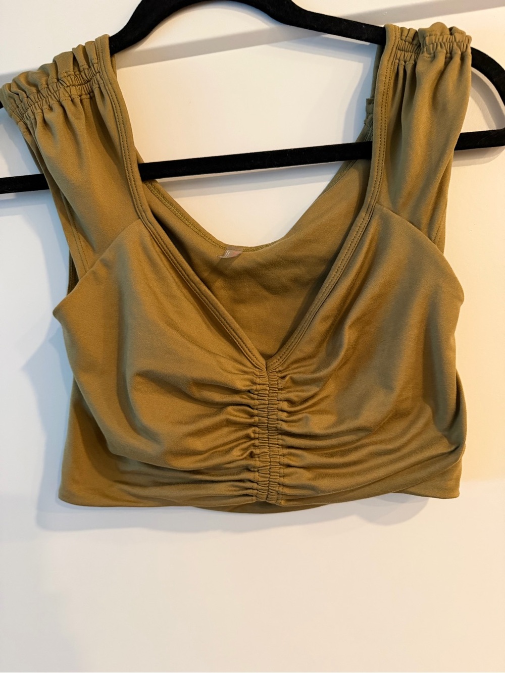 FP Movement by Free People Olive Ruched Crop Tank